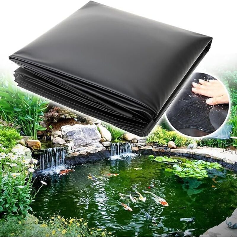 Liner de Bassin pour à Poissons, Bâches Souples pour Bassin, Doublure à Membrane préformée pour Jardinage de Piscine 3 x 2m x 0.2mm