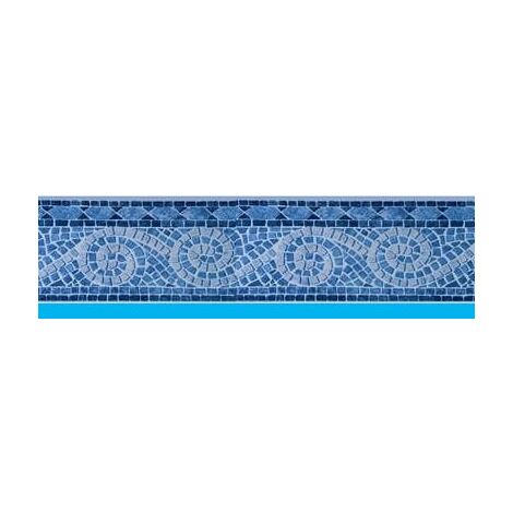 Liner Piscine 75/100 Bleu foncé avec frise Carthage bleu Dia 3.60m H 1.20m
