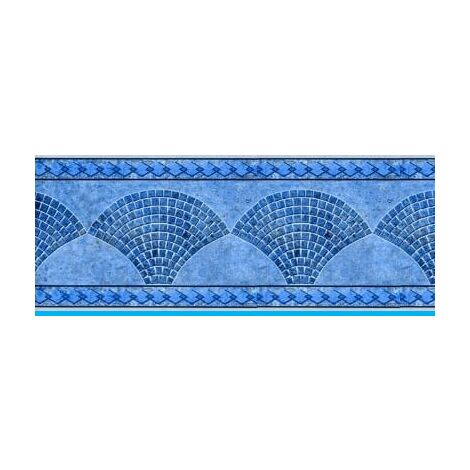 Liner Piscine 75/100 Bleu foncé avec frise Keops bleu Dia 3.60m H 1.20m