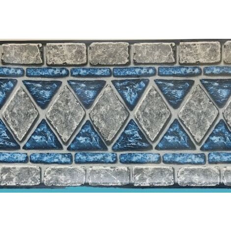 Liner piscine 75/100 bleu foncé – Frise Lancashire – Diamètre 3,60m – Épaisseur 0,75mm – Installation facile avec jonc en U inversé – Piscineo