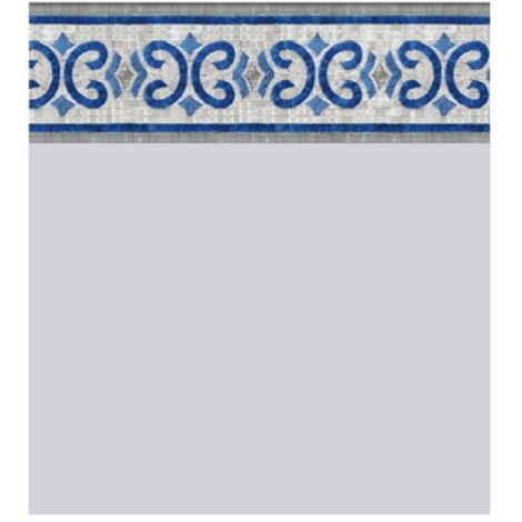 Liner Piscine 75/100 Gris Frise Oxford Ovale 7.30x3.70m 1.32m