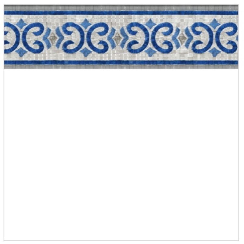 Piscineo - Liner Piscine 75/100 Blanc Frise Oxford Rond Ø4.60m H1.30m