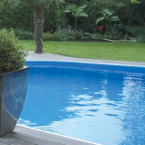 piscine hors sol acier gris anthracite diamètre de 5.5 m Hauteur 1.32 m 