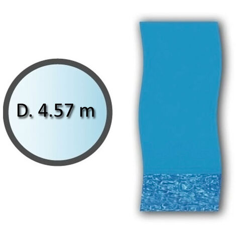Liner de piscina, solapado, tamaño ø 4,57, Swirl, Uni blue/Print