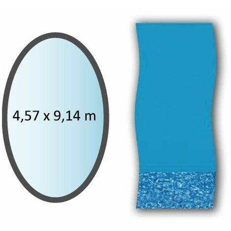 Liner swirl forme ovale 4,57x9,14m pour piscine hors sol - Swimline - li1530sb - bleu
