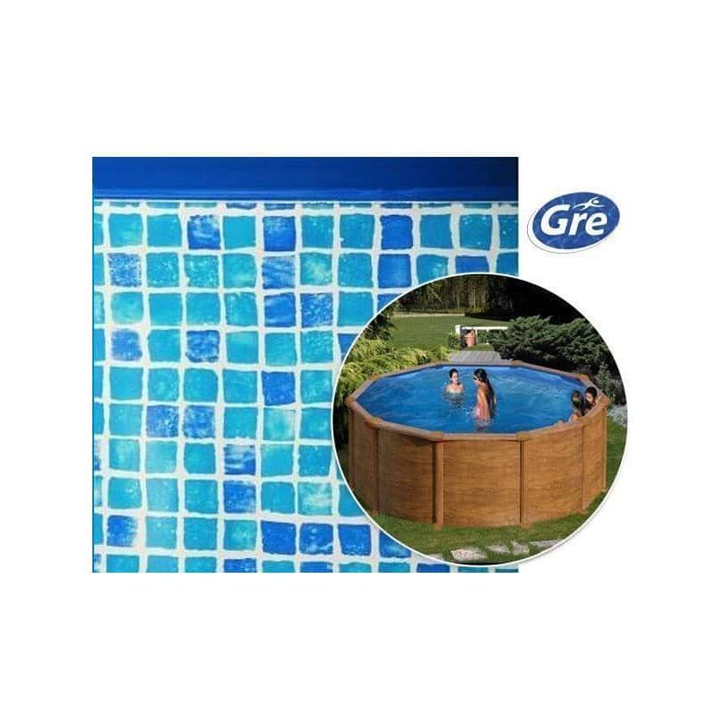 Liner mosaïque pour piscine hors sol ronde GRE Pool - Dimensions piscine: ø 4,60 x 1,32 m