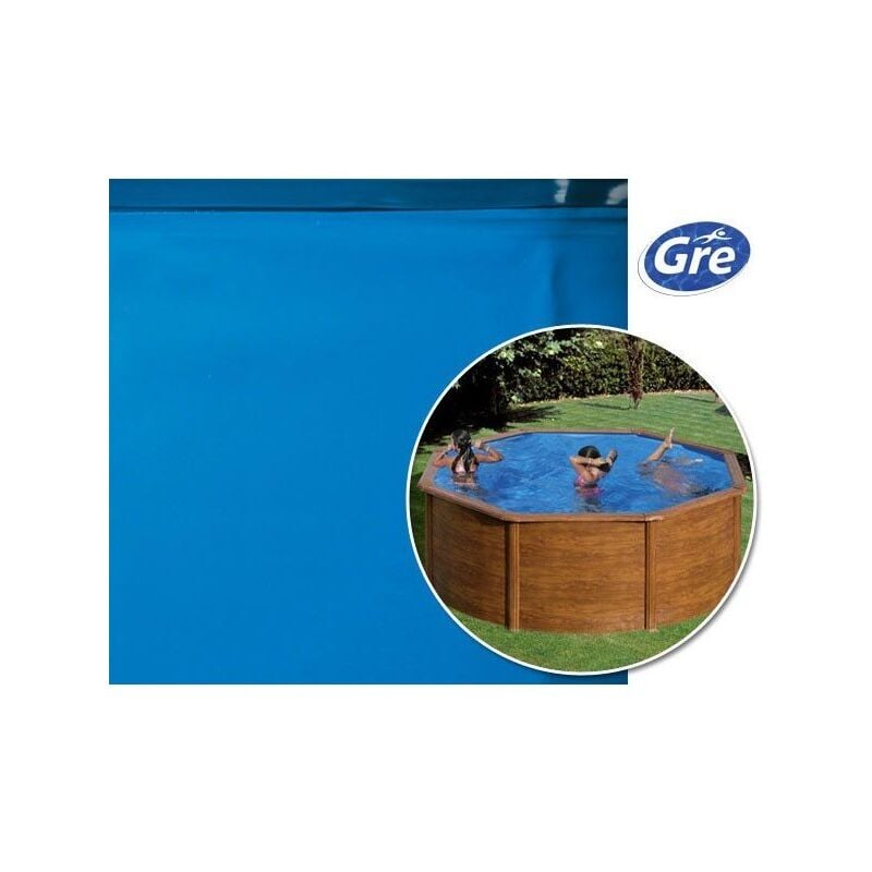 Liner piscine Gré ronde Ø300 x H.120 cm - Rail d'accroche - Bleu