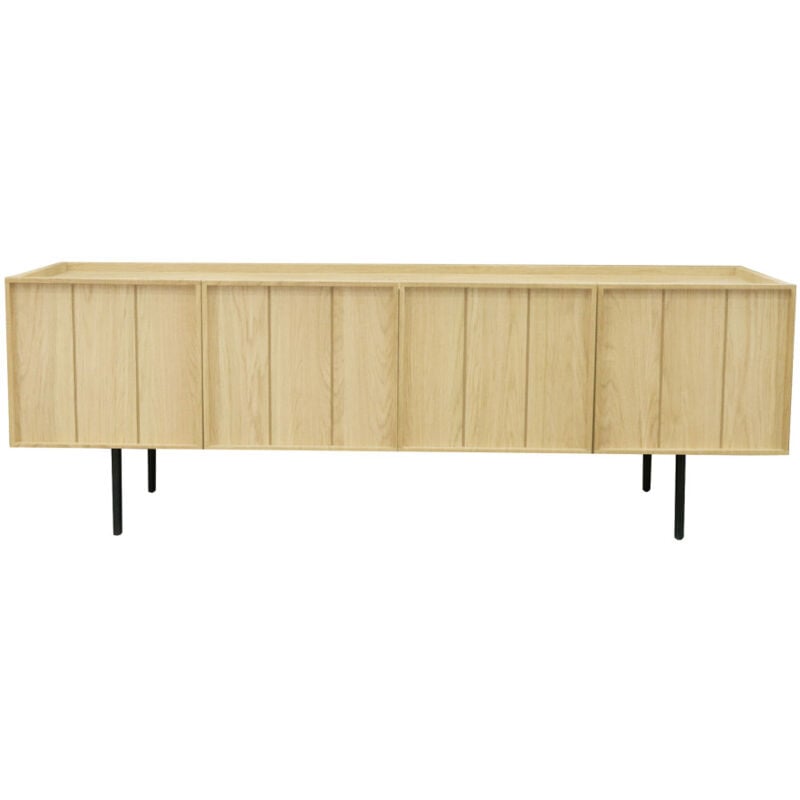 Drawer - Meuble tv 4 portes en bois L160cm - Bois clair - lines