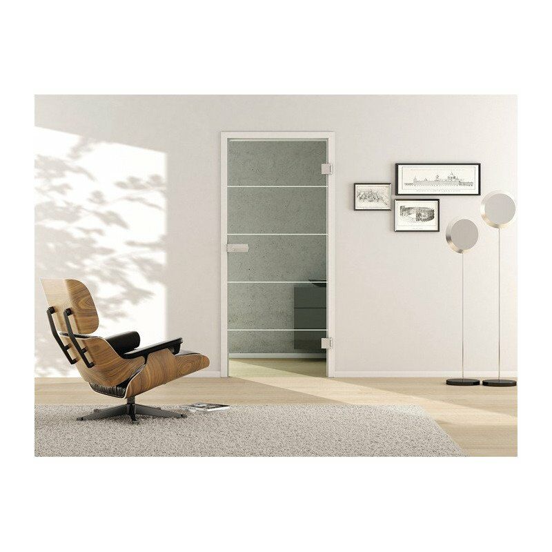 

LINES puerta de cristal H2097 mmxB709mm recta transparente Hoja mate Estudio / Oficina PROMAT