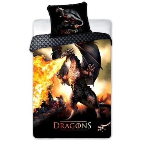 Linge de lit sous licence 140x200cm FIRE DRAGON