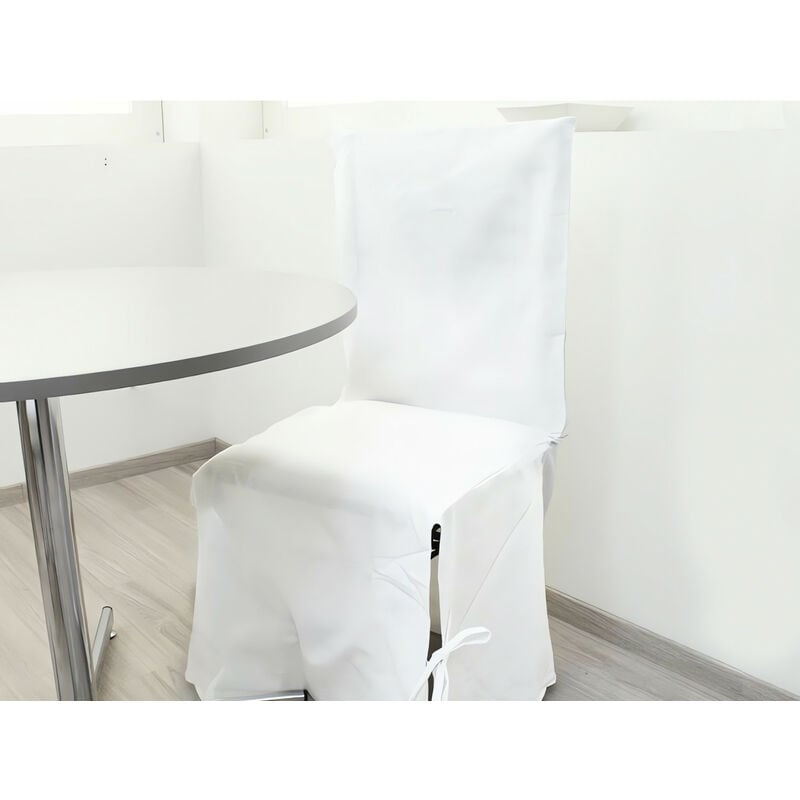 Housse de chaise en coton panama blanc