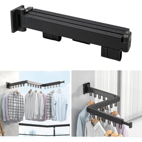 linge Interieur Pliable Schoir  Linge Aluminium, 3 Tages  Mural Pliable Tringle Vetement, Tendoir  Linge Pour Buanderie, Salle De Bain, Salon Et B