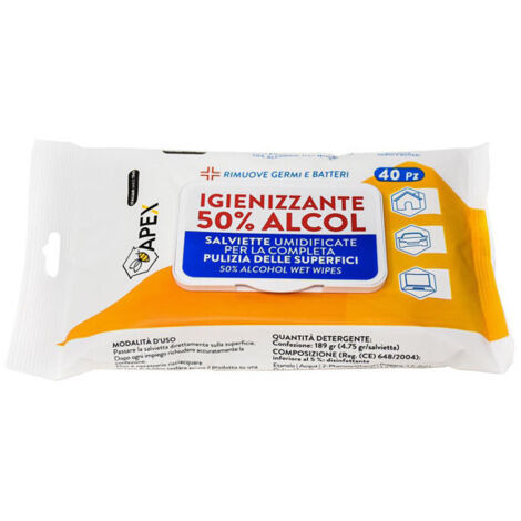 Lingette désinfectante en poudre, lot de 40 pièces (20x10), 15100 Apex