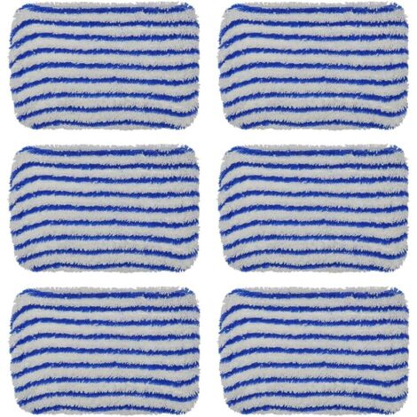Lingette Microfibre - Lot De 6 - Pour Aspirateur Vapeur Rowenta Steam Power - Lavable 40°C - Bleu