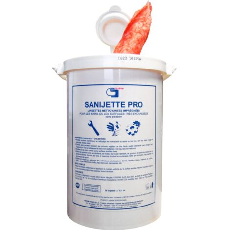 lingette nettoyante - firchim sanijette pro - mains et surface - boite de 90 - firchim b22