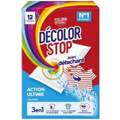 Lingettes anti-décoloration 3-en-1 – Détachant et raviveur – Pack de 12 – Efficace dès 30°C – Formule respectueuse de l'environnement – Eau Ecarlate