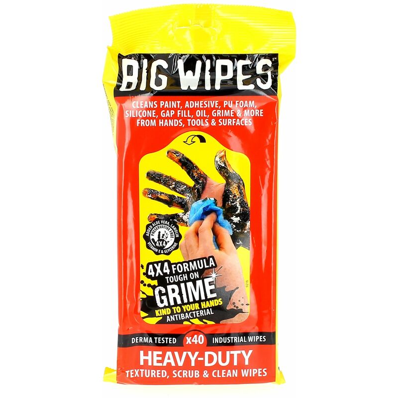 Universel - Lingettes big wipes par 40 pour Meuleuse, Decapeur thermique, Decolleuse, Defonceuse, Etabli, Lime electrique, Outil multifonction,