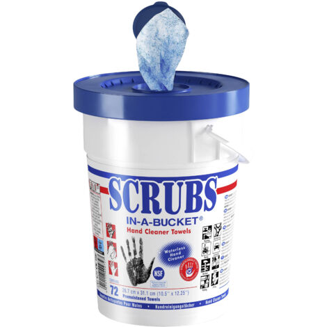 Lingettes dégraissantes biodégradables pot de 72 – Non abrasives et très résistantes – Élimine graisses et salissures tenaces – Scrubs