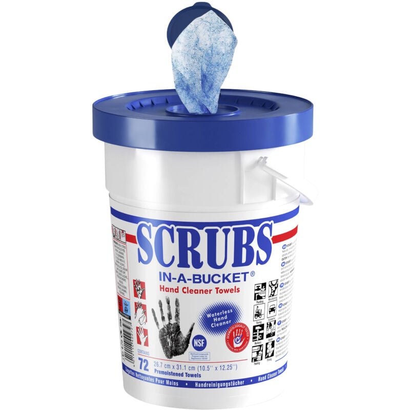 Scrubs - Seau de 72 lingettes nettoyantes pour les mains - 109731 - Jelt