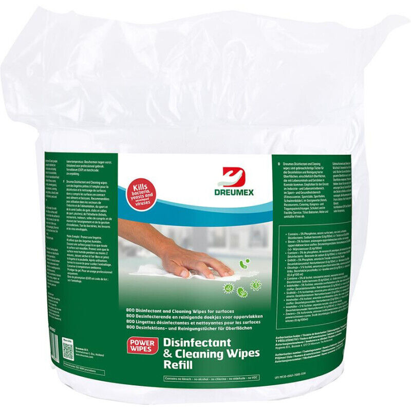Lingettes désinfectantes Remplissage a 800 lingettes2 x 800 wipes refill (Par 2)