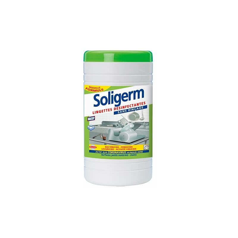 Solipro - Lingettes désinfectantes Soligerm - Boîte de 200