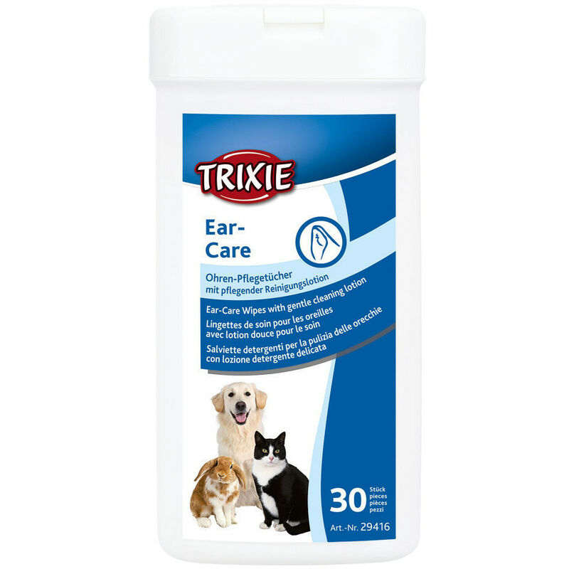 30 Lingettes de soin pour les oreilles pour animaux - Trixie