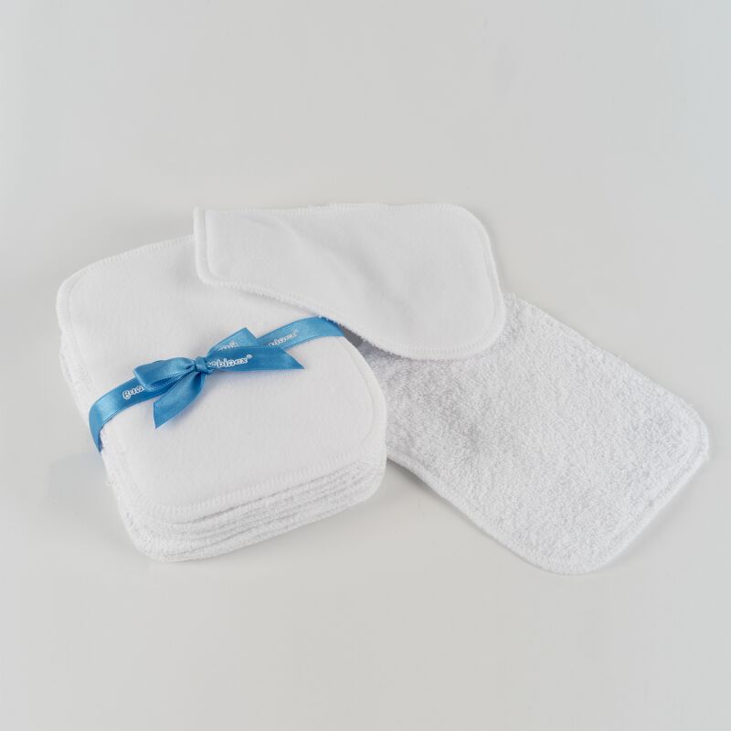 Cazytex - Lingettes intimes lavables ultra douces - 15 cm - Blanc - Blanc