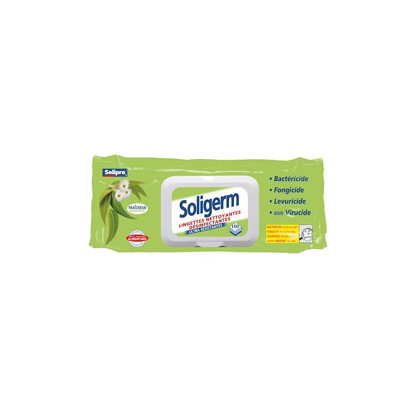 Solipro - Lingettes nettoyantes désinfectantes Soligerm - paquet de 100