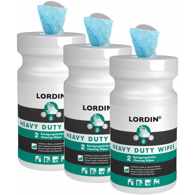 Lordin - Lingettes nettoyantes pour les mains heavy duty wipes - Quantité:3