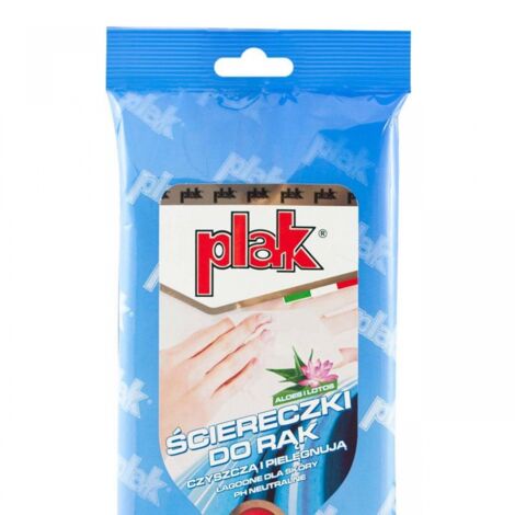 Lingettes pour les mains Plak Aloe et Lotus 24 pièces