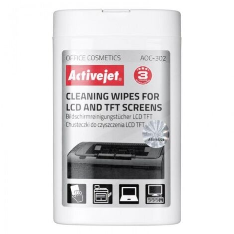 Lingettes pour matrice LCD Activejet AOC-302, 100 pièces.