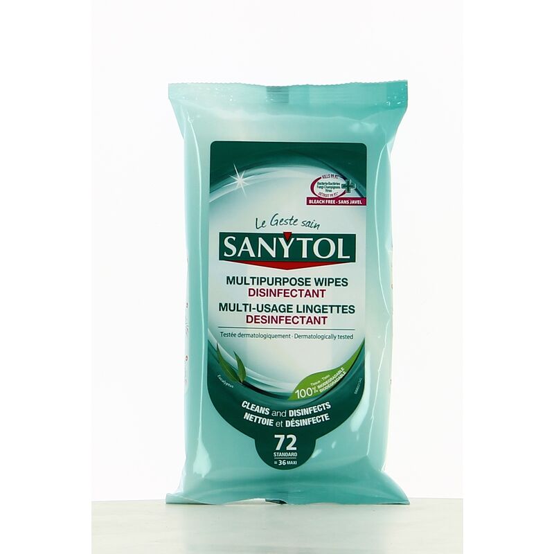 Sanytol - Lingettes désinfectantes multi-usages eucalyptus 96631342 - Noir