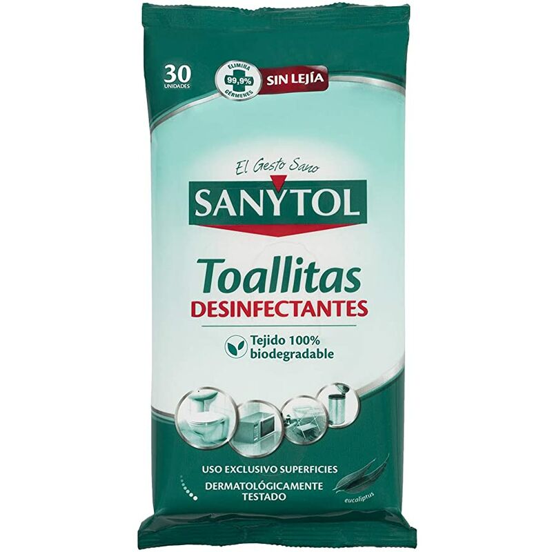 Sanytol - Lingettes désinfectantes multi-usages eucalyptus 96631342 - Noir
