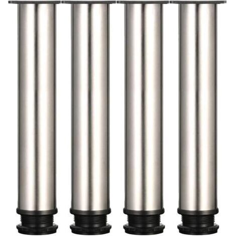 Linghhang – Pieds de meuble réglables en acier inoxydable – Hauteur 250 mm, réglable de 0 à 15 mm – Lot de 4 – Vis de fixation incluses