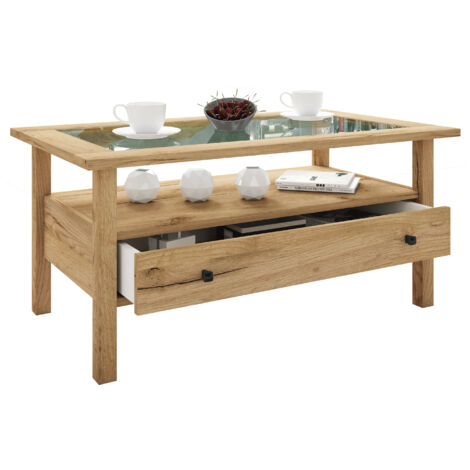 LingisL Couchtisch 1 Schublade 1 Ablage Eiche dekor.