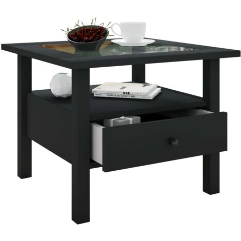 LingisM Couchtisch 1 Schublade 1 Ablage schwarz.