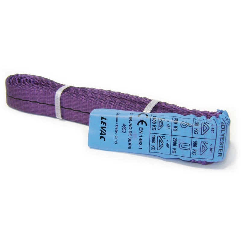 Levac - lingue sangle sans-fin 30 mm cmu 1 t lg. utile 1,25 m violette 4815A125