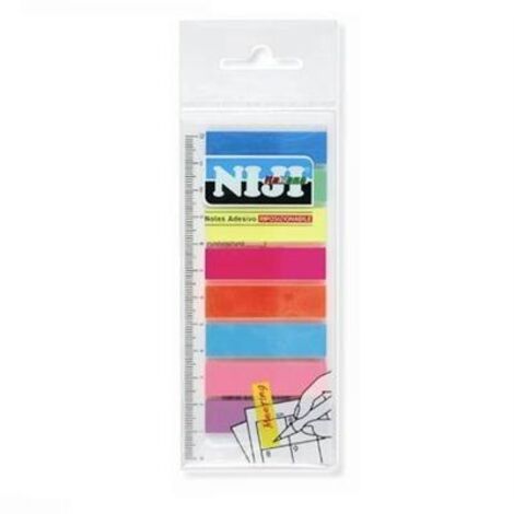 Linguette indice. 8 colori neon x 25 pezzi + righello adesivo 21345