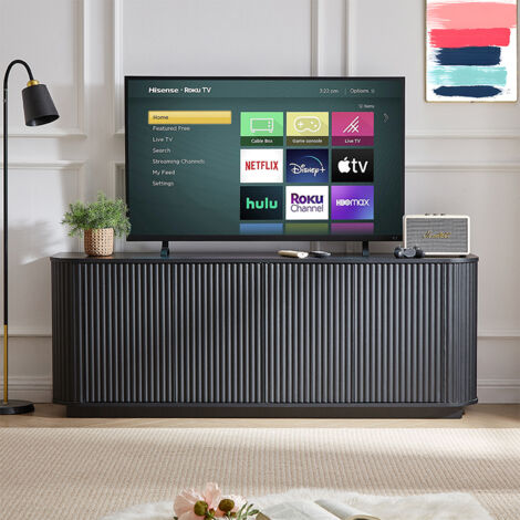 LINHOO Sideboard avec Motif Ondulé, Meuble Rangement Salon Moderne, Design Unique