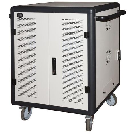 Link Armadio Carrello Ricarica 40 Tablet /nb Con Ruote Multiprese Incluse Ventole Porta In Acciaio Traforata Colore Grigio - Lksca40