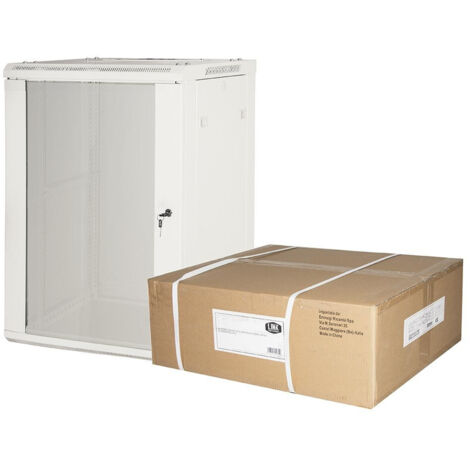 Link Armadio Rack 19” 15 Unità Da Muro (A) 770 x (L) 600 x (P) 450 Grigio Disassemblato Porta Vetro