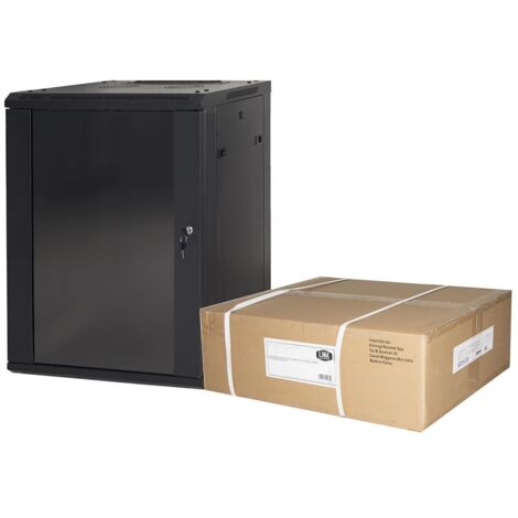Link Armadio Rack 19” 15 Unità Da Muro (A) 770 x (L) 600 x (P) 450 Nero Disassemblato Porta Vetro