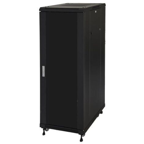 Link ARMADIO RACK 19” PER RETI 32U (A) 1610, (L) 600, (P) 600 COLORE NERO PORTA VETRO