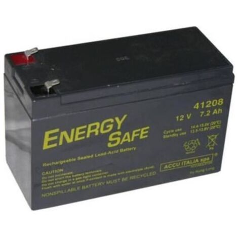 Link batteria al piombo 12 volt 7,2 a. - misure: 15x6.50x9.50 cm.