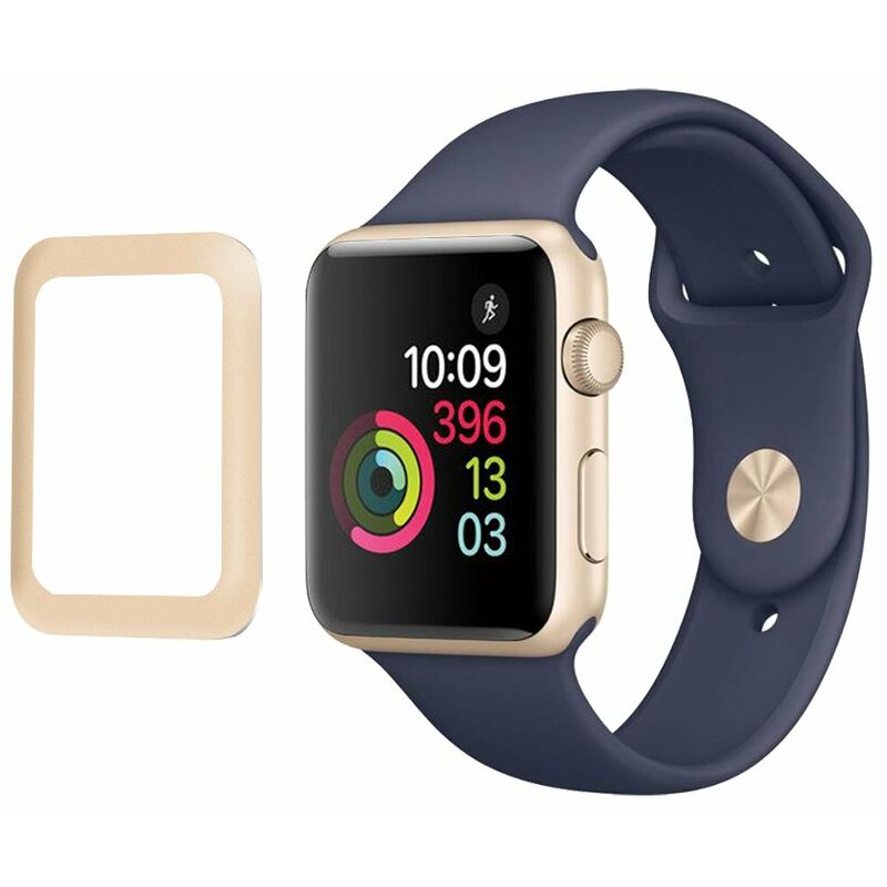

Cubierta protectora de pantalla de vidrio templado de 0.2 mm para Apple Watch iWatch Serie 2 de 38 mm Marco de aleacion de aluminio Alta