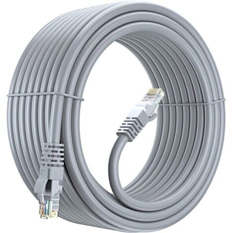 Link-e : Cable Reseau Ethernet Haut Débit RJ45 25m Cat.6 Gris Compatible Connexion Internet, Box, Routeur, TV, Ordinateur, PC...