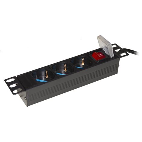 LINK LK3PDU - Multipresa 3 Prese ITA/SCHUKO per Armadi 10" con cavo SPINA ITALIANA e INTERRUTTORE