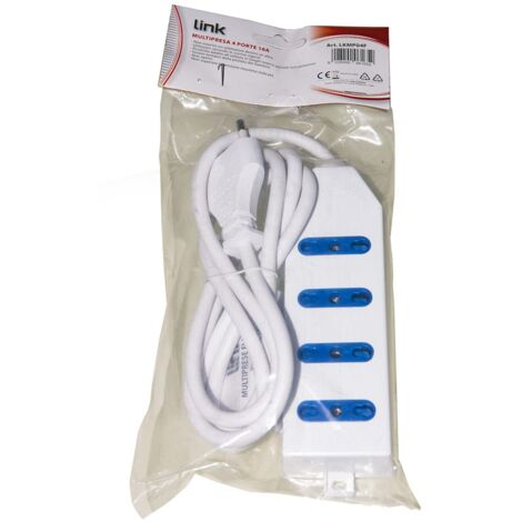 Link multipresa 4 prese 10-16 a tripolari - spina tripolare italiana 16a cavo 1,5 mt