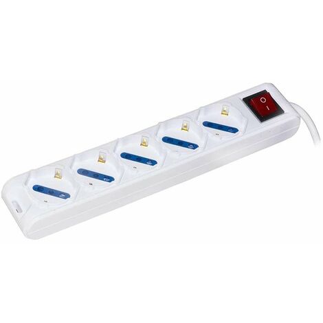 Link multipresa 5 prese universali ita-schuko 10a - spina tripolare 10a con interruttore