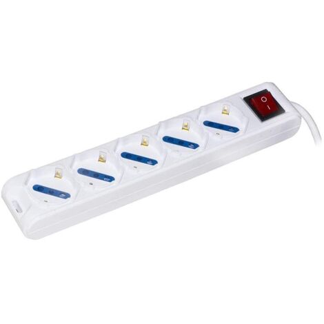 Link multipresa 5 prese universali ita-schuko 10a - spina tripolare 10a con interruttore